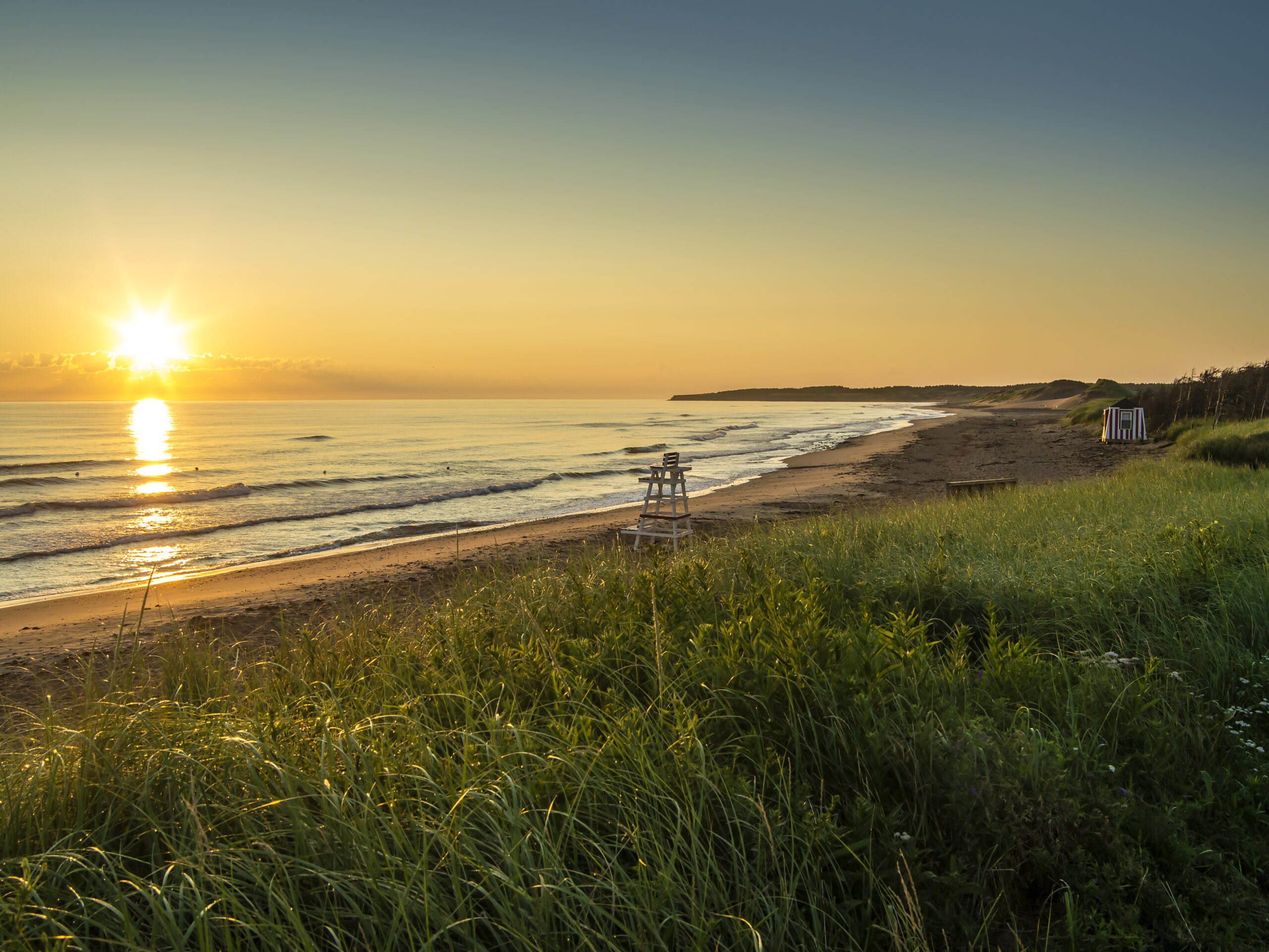 Photo of Cavendish beach on the northern coast of Prince Edward Island in Canada.